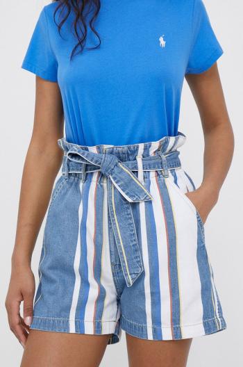 Džínové šortky Pepe Jeans Phoebe Retro dámské, vzorované, high waist