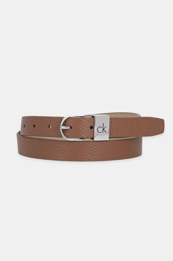 Kožený pásek Calvin Klein dámský, hnědá barva, K60K612856