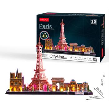 Puzzle 3D Paříž / led - 115 dílků