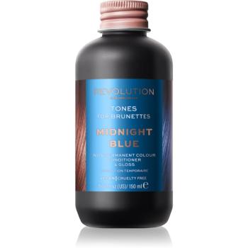 Revolution Haircare Tones For Brunettes tónovací balzám pro hnědé odstíny vlasů odstín Midnight Blue 150 ml