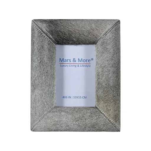 Šedý kožený stojací rámeček na fotografie Gonfler- 10*15cm Mars & More