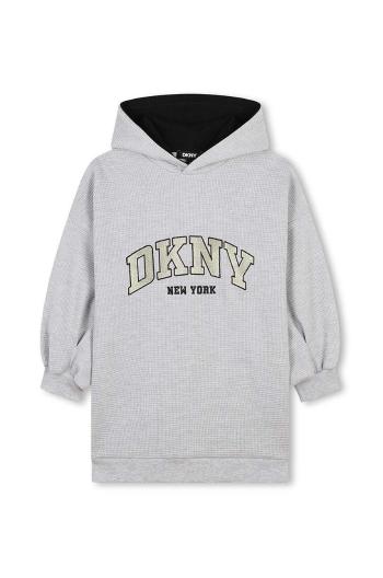 Dívčí šaty Dkny šedá barva, mini, oversize, D60264