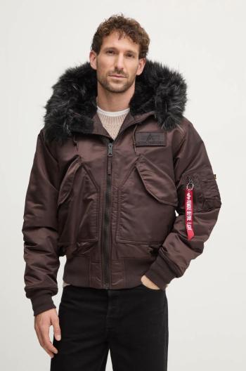 Bunda Alpha Industries pánská, hnědá barva, zimní