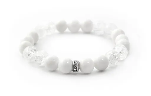 Agato Korálkový náramek z jadeitu a křišťálu MINK28/17