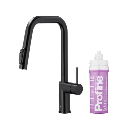 KFA Baterie dřezová DUERO PURE STYLE výsuvná s filtrací černá 6623-315-81