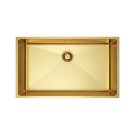 Zlatý ocelový dřez s jednou mísou 74 x 44 cm, Velazo VELAZ7444G