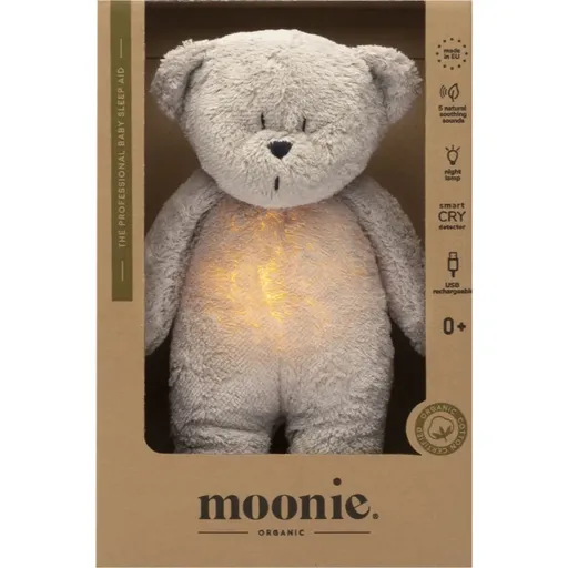 Moonie Bear 2.0 Organic Grey usínáček s melodií 1 ks