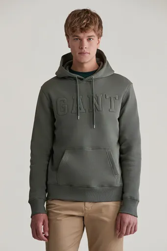MIKINA GANT EMBOSSED SWEAT HOODIE DARK EARTHY GREEN