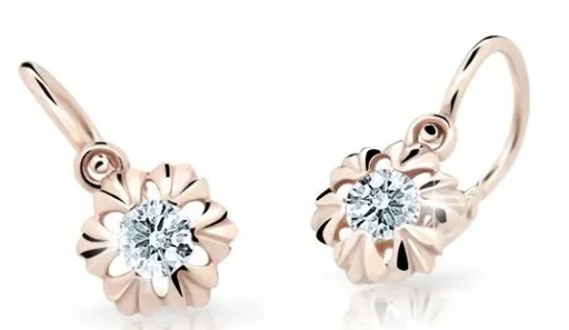 Cutie Diamonds Něžné dětské náušnice z růžového zlata s brilianty DC2213-10-00-X-4