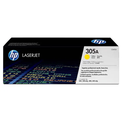HP CE412A - originální toner HP 305A, žlutý, 2600 stran