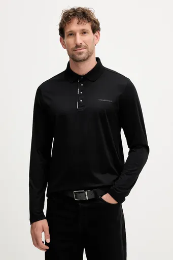 Bavlněné tričko s dlouhým rukávem Karl Lagerfeld