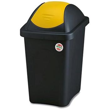 Stefanplast Odpadkový koš - výkl., 30l, obdél., ČER/ŽL, víko PH (249103)