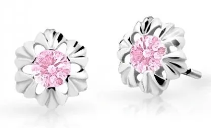 Cutie Jewellery Dětské náušnice z bílého zlata C2213-30-X-2 růžová