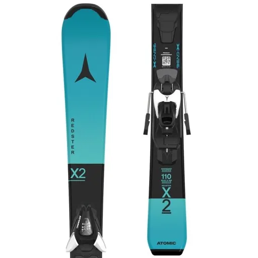 Atomic REDSTER X2 JTM + C5 GW Dětské sjezdové lyže, tyrkysová, velikost
