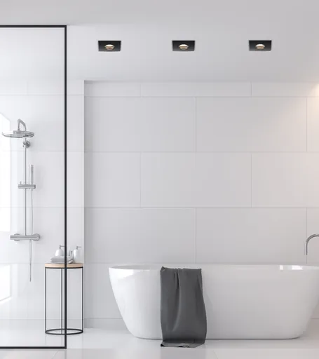 Hermetické stropní svítidlo IP65 černé čtvercové SH-13