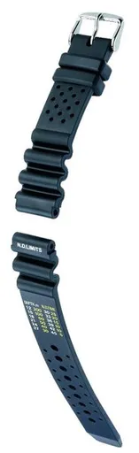 Řemínek Hirsch Pro Diver (NO QR) - černý - 22 mm - L – Standardní délka (doporučujeme) - 20 mm - Stříbrná