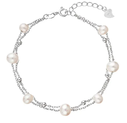 Evolution Group - Pavona Půvabný dvojitý náramek s říčními perlami 23019.1