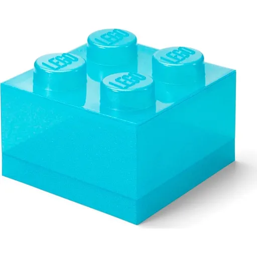 LEGO úložný box 4 s víkem - Třpytivá modrá
