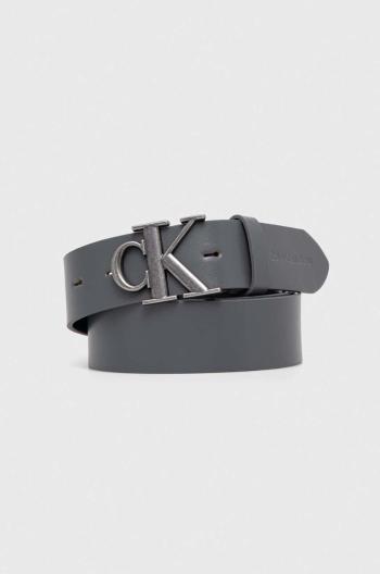 Kožený pásek Calvin Klein Jeans pánský, šedá barva, K50K511831