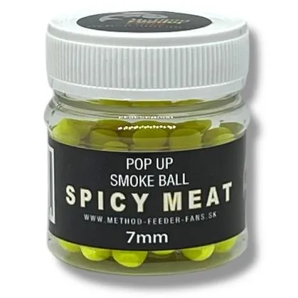 Method feeder fans plovoucí boilies pop up smoke ball 7 mm 50 ml - kořeněné maso