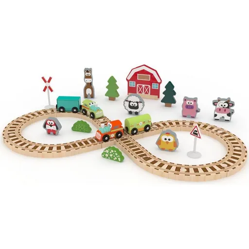 J'ADORE Hrací set s kolejemi - farma 35 ks