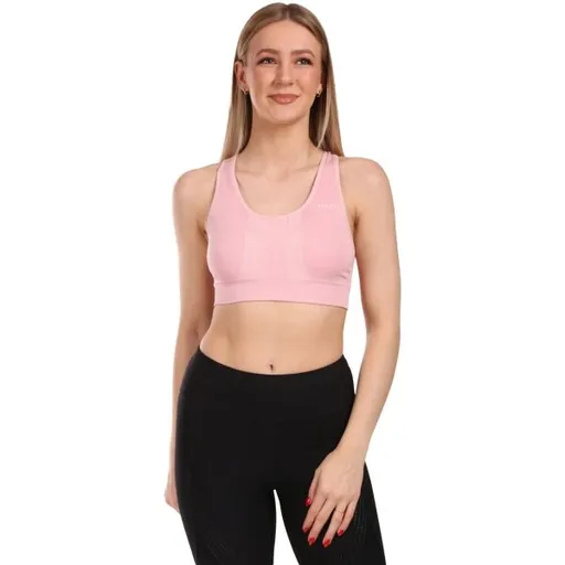 KILPI WINIE Dámská bezešvá sportovní podprsenka, lososová, velikost