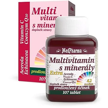 MedPharma Multivitamin s minerály 42 složek, extra C + Q10, 107 tablet (8594045470604)