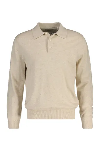 SVETR GANT SLUB COTTON LINEN POLO SEED MELANGE