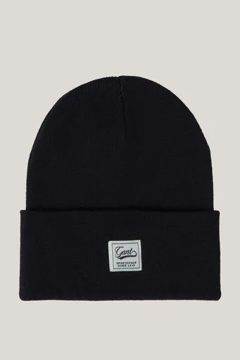 ČEPICE GANT DOUBLE LAYERED BEANIE BLACK