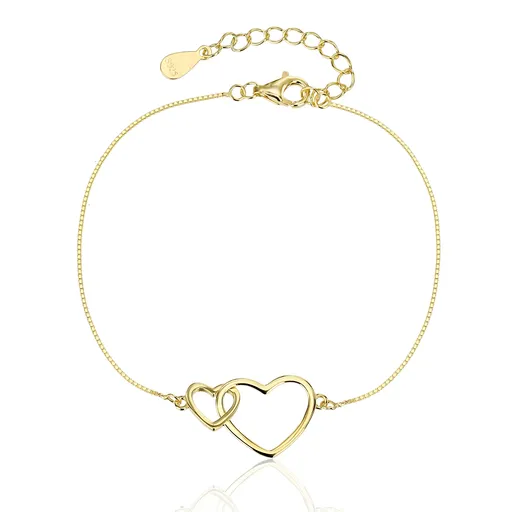 JVD Romantický pozlacený náramek propojená srdce SVLB0559XJ6GO18