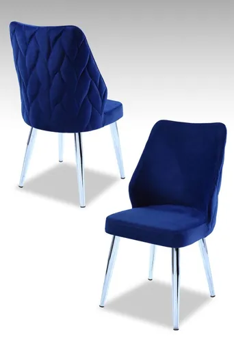 Sada židlí (4 kusy) Pufi - Sax Blue, Chrome