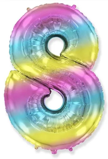 Balón foliový číslice DUHOVÁ 115 cm - 8 - Flexmetal