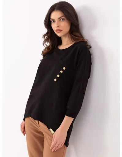 Černá asymetrická halenka oversize