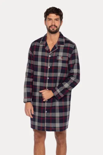 Pánská flanelová noční košile JOSE M Tmavě modrá