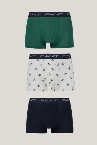 SPODNÍ PRÁDLO GANT SKIER PRINT TRUNK 3-PACK GB WHITE