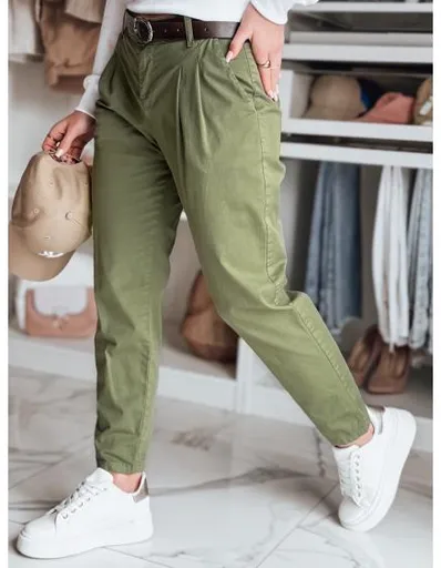 Dámské chino kalhoty s páskem MODELA khaki