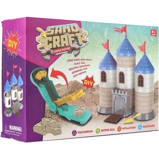 Teddies Stavebnice hrad s pískem plast s doplňky v krabici 28x19x8cm