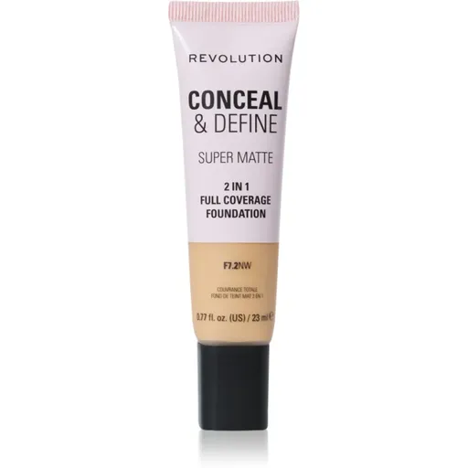 Makeup Revolution Conceal & Define matující make-up odstín F7.2NW 23 ml