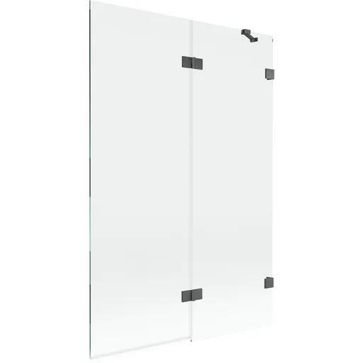 MEXEN/S Lunar vanová zástěna 2-křídlová pravá 120 x 150, transparent, grafit kartáčovaná 897-120-100-66-00-P