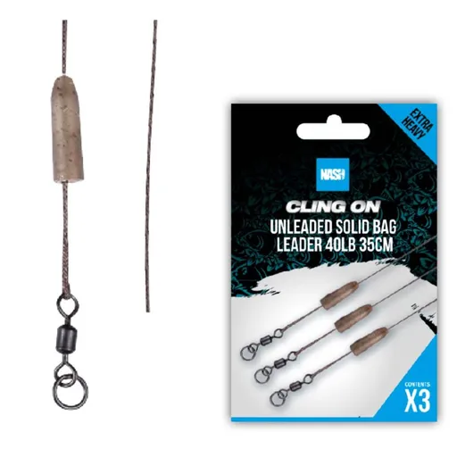 Nash Montáž Ready Tied Unleaded Solid Bag Leader 40lb 35cm 3ks,Nash Montáž Ready Tied Unleaded Solid Bag Leader 40lb 35cm 3ks