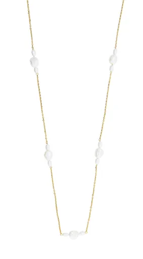 Silver Cat Dlouhý pozlacený náhrdelník se sladkovodními perlami SC560