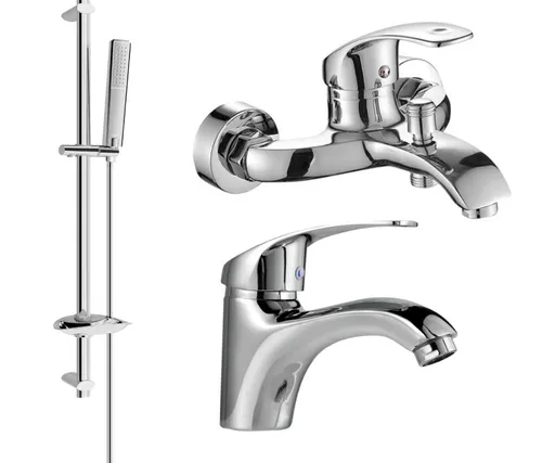 MEXEN/S Fabia DB72 Set umyvadlové a vanové baterie s příslušenstvím, chrom 746503DB72-00