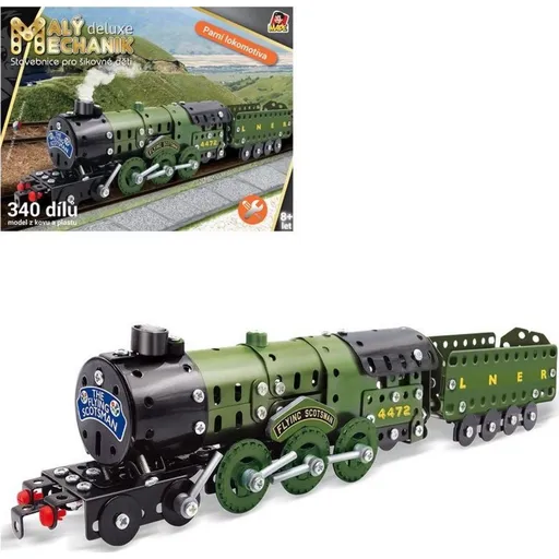 Malý mechanik 340 dílků Parní lokomotiva s uhlákem