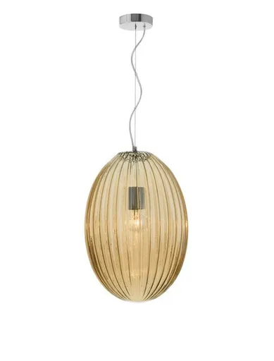 NOVA LUCE závěsné svítidlo HECTOR chromovaný kov šampaň sklo E27 1x12W 230V IP20 bez žárovky 9190032