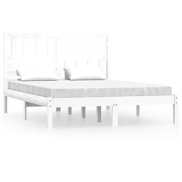 Rám postele bílý masivní borovice 140 × 190 cm, 3101004 (3101004)