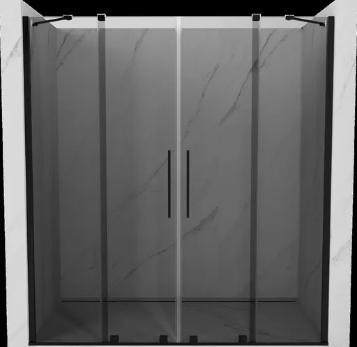 MEXEN/S Velar Duo posuvné sprchové dveře 180, grafit, černá 871-180-000-42-70