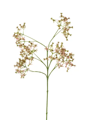 Zelená dekorační květina s jemnými růžovými kvítky - 64cm P800151