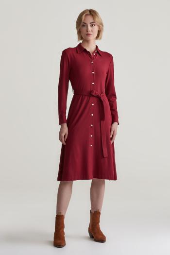 ŠATY GANT SLIM JERSEY SHIRT DRESS PLUMPED RED