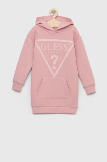 Dívčí šaty Guess růžová barva, mini