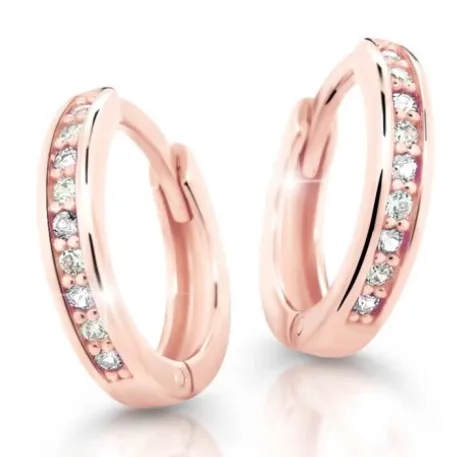 Cutie Diamonds Zlaté kruhové náušnice pro děti s brilianty C3342-10-10-X-4-D